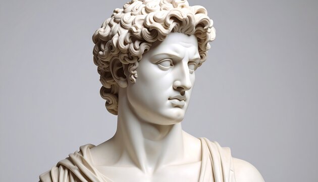 Close-up bust of a classical male figure