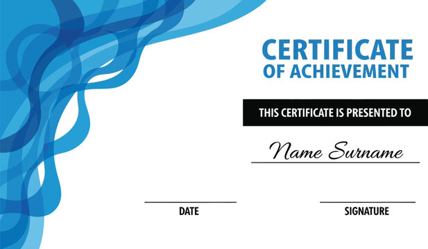 Download achievement certificate template blue abstract design
