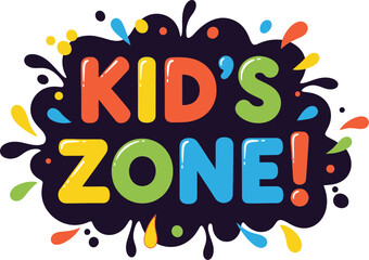 Colorful kids zone vector illustration fun activity concept