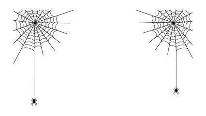 Spooky Cobweb Design: A minimalist illustration depicting intricate cobwebs, a symbol of mystery and the eerie atmosphere of a Halloween night.