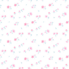 Ditsy floral seamless pattern. Small little flower pattern background. Repeat pattern. Ditsy print. Liberty style. Botanic surface design. Ditsy floral for fashion, texture, fabric, wrapping, decor