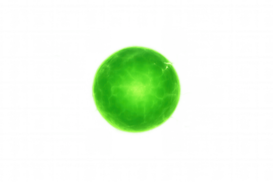 Green energy orb radiating glowing plasma, abstract power sphere representing magic, science, and future technology