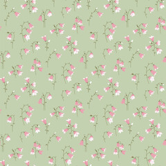 Ditsy floral seamless pattern. Small little flower pattern background. Repeat pattern. Ditsy print. Liberty style. Botanic surface design. Ditsy floral for fashion, texture, fabric, wrapping, decor