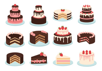 A collection of delicious and beautifully decorated cakes perfect for any occasion.