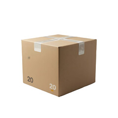 Fototapeta premium Cardboard box isolated on transparent background for delivery and packaging service