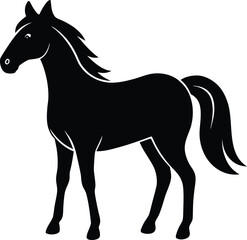 Horse silhouette vector art illustration