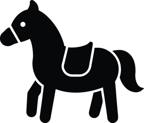 Pony Ride Silhouette Vector Art Illustration