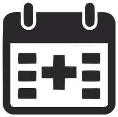 Healthcare Appointment Calendar Symbol for Medical Schedule and Wellness Planning