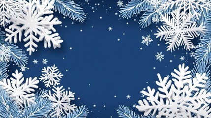 blue christmas background with snowflakes