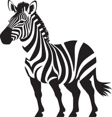 Abstract zebra vector icons collection in detailed black silhouettes