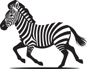 Artistic black zebra icons abstract animal design collection in vector