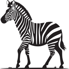 Collection of abstract zebra silhouettes designed as black vector icon
