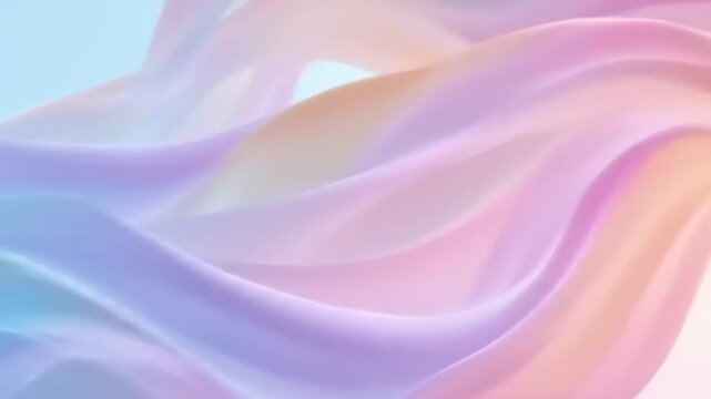 A dynamic abstract image showcasing flowing, pastel-colored shapes.