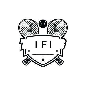 IFI Tennis Company logo. IFI Racket and Ball logo design for entrepreneur and business. IFI Athletic Branding best icon.
