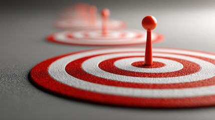 Vivid red with white center symbolizing focus and goals in ai product roadmap development conceptualization