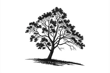 Fototapeta premium black tree vector on white background