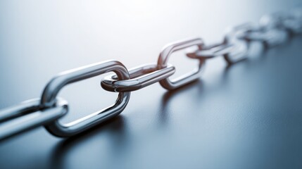 Obraz premium Close-up view of a strong chain symbolizing the concept of expansion roadmap in blockchain business strategies