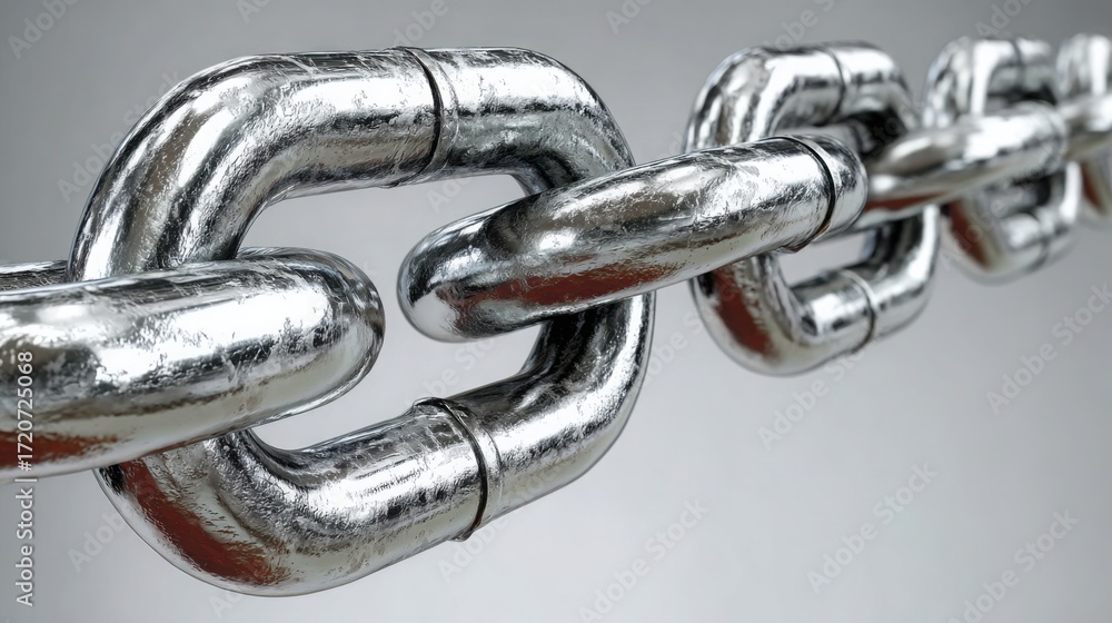 Leinwandbilder close-up image of a chain representing pathways and progress in blockchain rollout pathway concept d