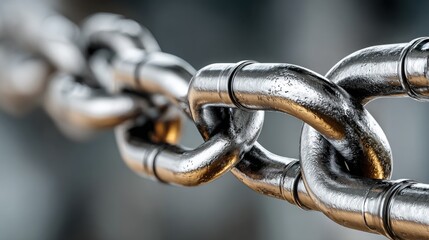A strong chain depicting the concept of blockchain technology and its timeline roadmap for digital security and growth