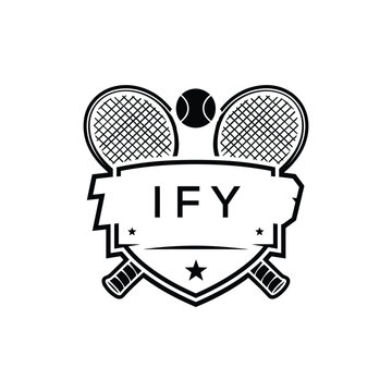IFY Tennis Company logo. IFY Racket and Ball logo design for entrepreneur and business. IFY Athletic Branding best icon.
