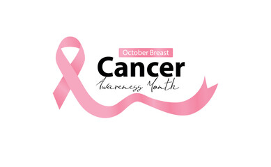 Breast Cancer awareness month (BCAM) banner or poster design with pink silky ribbon. is observed every year in October. Health care concept. Card, background design.