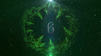 Countdown Timer 10 Count down New year animation greeting. new year Happy New Year 2026 celebration ornament on Christmas tree lights. Merry Christmas Happy New Year greeting confetti greeting card