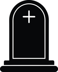 Obraz premium Gravestone silhouette vector art illustration