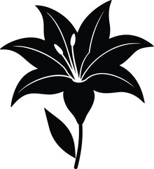 Lily flower silhouette vector art illustration