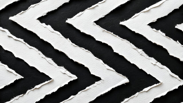 Abstract Black and White Torn Paper Zigzag Pattern