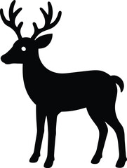 Reindeer Silhouette Vector Art Illustration