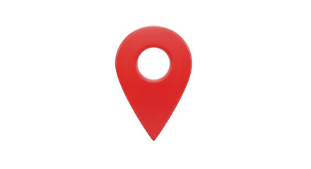 Red Map Location Pin Marker on Transparent Background