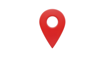 Red Map Location Pin Marker on Transparent Background