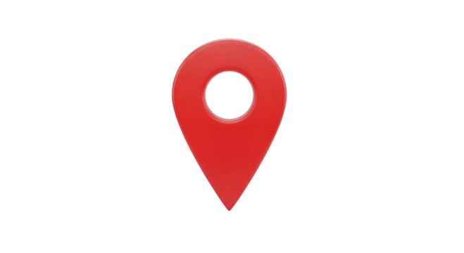 Red Map Location Pin Marker on Transparent Background