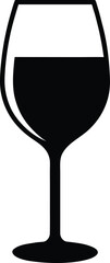 Wine Glass Silhouette Vector Art Illustration