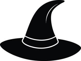 Witch Hat Silhouette Vector Art Illustration