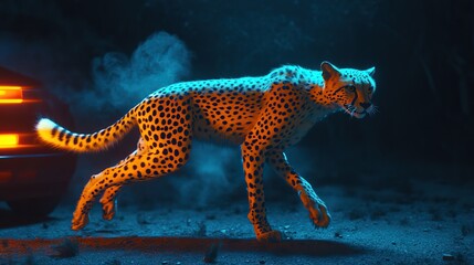 Nike outfit x cheetah, cheetah x human figures, cinemati