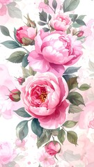 Delicate pink roses cascading down