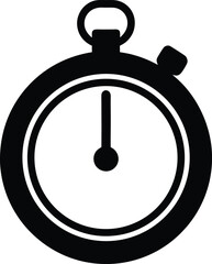 Stopwatch Silhouette Vector Art Illustration