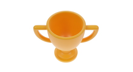 Yellow Trophy Cup on Transparent Background Elegant Award Symbol