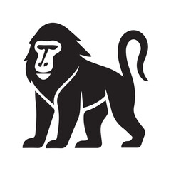 A diverse set of black vector silhouettes of wild animals and domestic pets like monkey, dogs, elephants, and bears