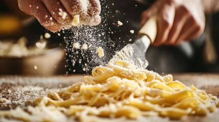 Delicious Homemade Tagliatelle Pasta with Cheese