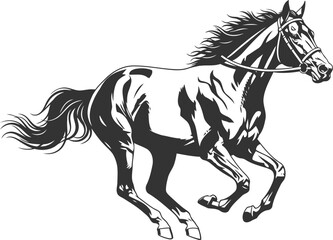 Running horse silhouette vector