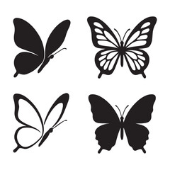 A colorful vector illustration set of flying butterflies, perfect for nature and design projects