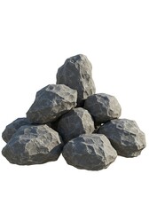 Obraz premium Pile of gray stones on white background