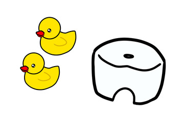 bath set duck bath chair simple illustration
お風呂セット　アヒル　椅子　シンプル　イラスト