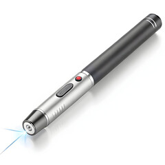 Fototapeta premium A handheld presentation pointer, likely laser or telescopic, displayed on a white background, used for slideshows