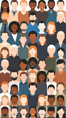 Diverse crowd of faces