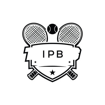 IPB Tennis Company logo. IPB Racket and Ball logo design for entrepreneur and business. IPB Athletic Branding best icon.
