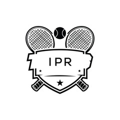 IPR Tennis Company logo. IPR Racket and Ball logo design for entrepreneur and business. IPR Athletic Branding best icon.
