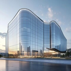 Innovative glass building design showcased in urban environment architectural content modern viewpoint